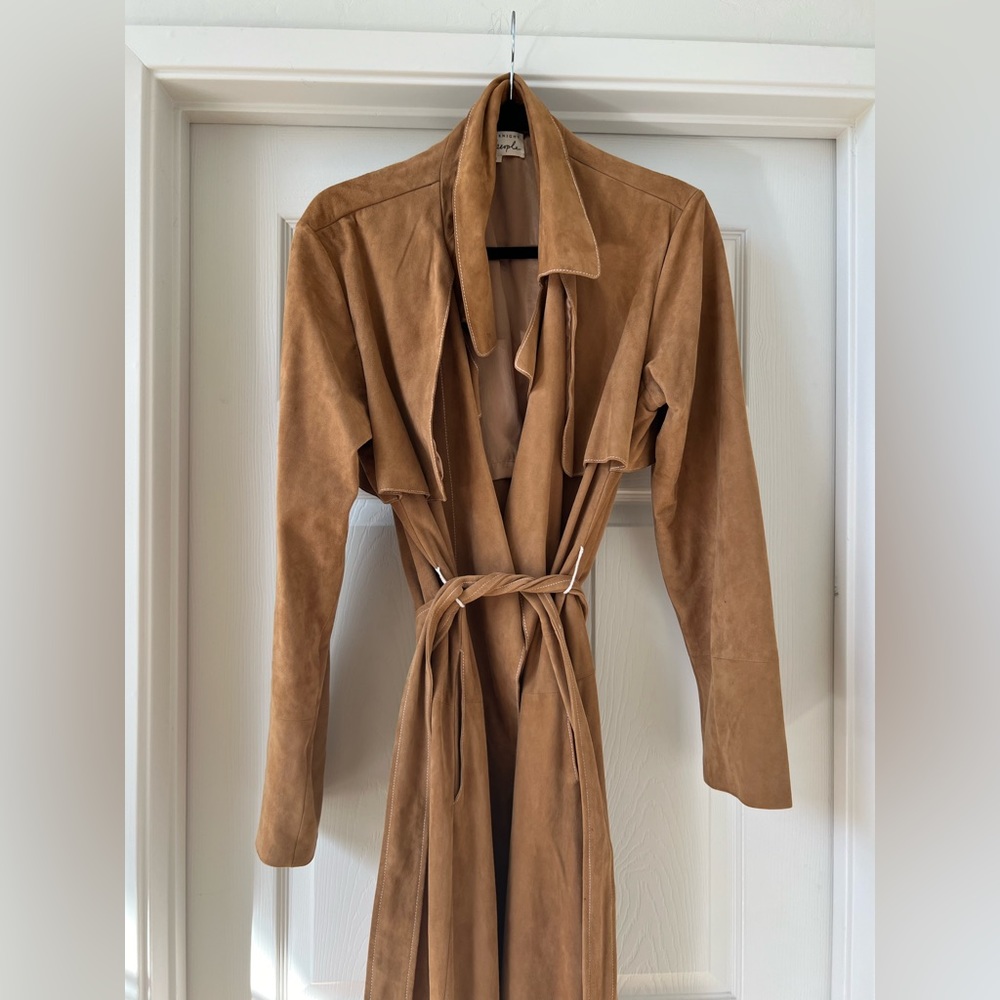 NWOT Freepeople suede trenchcoat size small